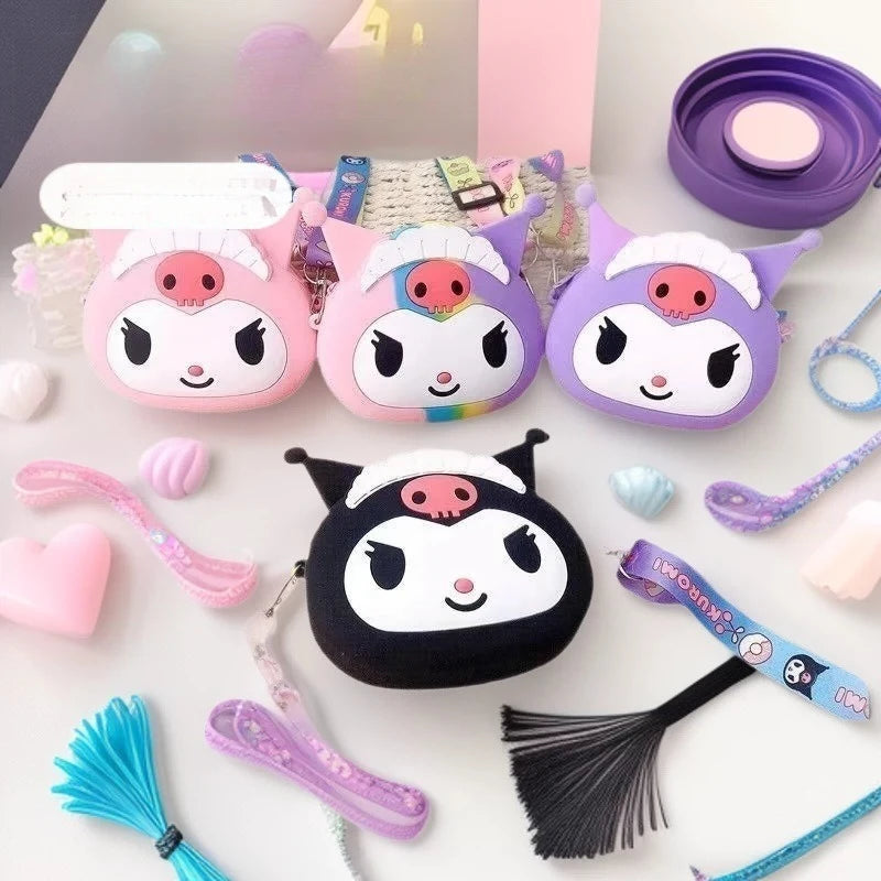 Cute Kuroomi Cartoon Silicone Bags Wallets Outdoor Crossbody Women's Qme
