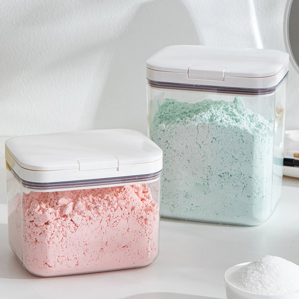 Face Mask Powder Container Large Capacity 1.2/2L Storage Can with Pop-up Lids Sealing DIY Mask Container for Bathtub Spa Qme