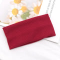 Women Solid Hairband Wide Hair Bands Elastic Headband Makeup Hoop Qme Red One Size