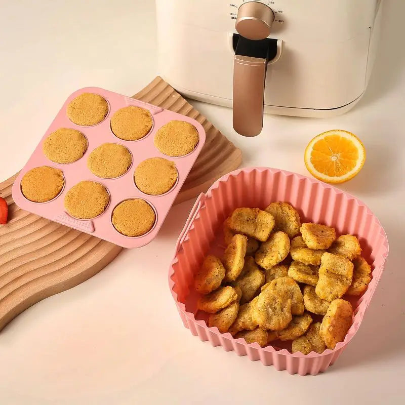 Cupcake Molds Healthy Cooking Kitchen Tools Square Silicone Air Fryer Qme