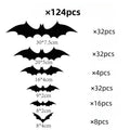 3D Stereoscopic PVC Black Bat Wall Sticker Halloween Decoration Scary Spider DIY Sticker Party Haunted House Decoration Supplies Qme BF013 124pcs