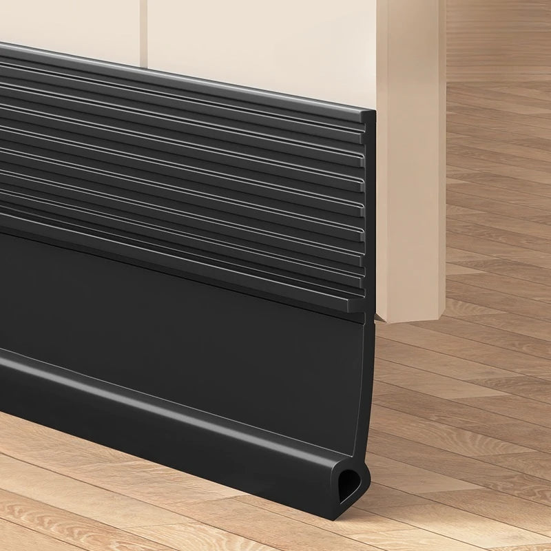 1M Self-Adhesive Windproof Door Bottom Seal Strip Double Dustproof Free-Cutting TPE 4 Colors Under Door Weatherstrip Qme