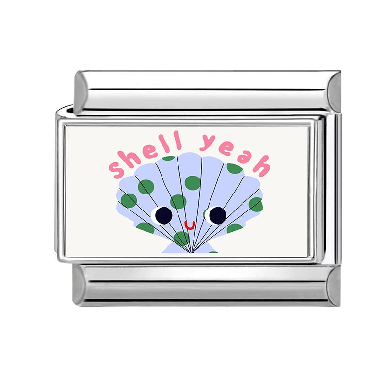 Dropshipping Wholesale Crabs Pattern Fish Shell Whale Italian Charm