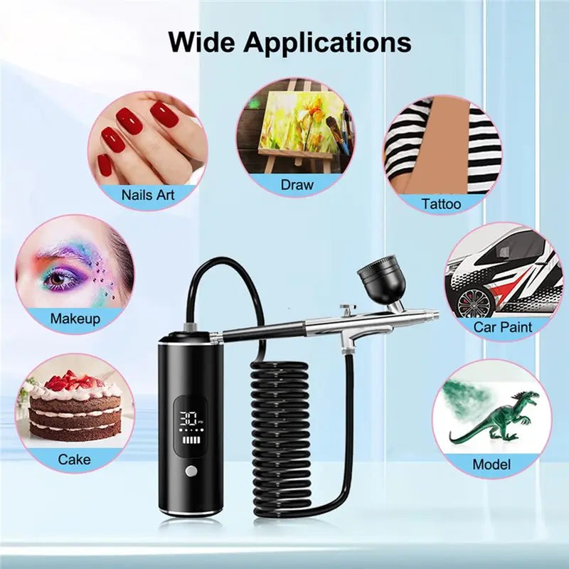 A02F-For Art Painting Mini Airbrush Portable Rechargeable Compressor For Art Craft Cake Painting Qme