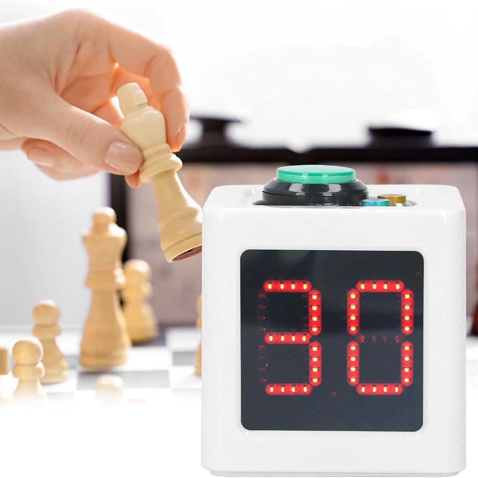 Poker Clock with 1.4in Display Seconds Countdown Timer 5-Level Brightness No Battery for Poker Games & Competitions Qme