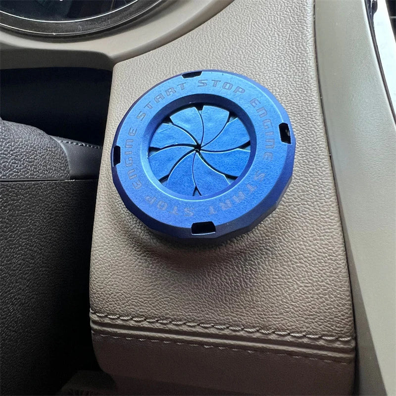 Car Engine Start Stop Button Cover Interior Ignition Switch Knob Qme Blue