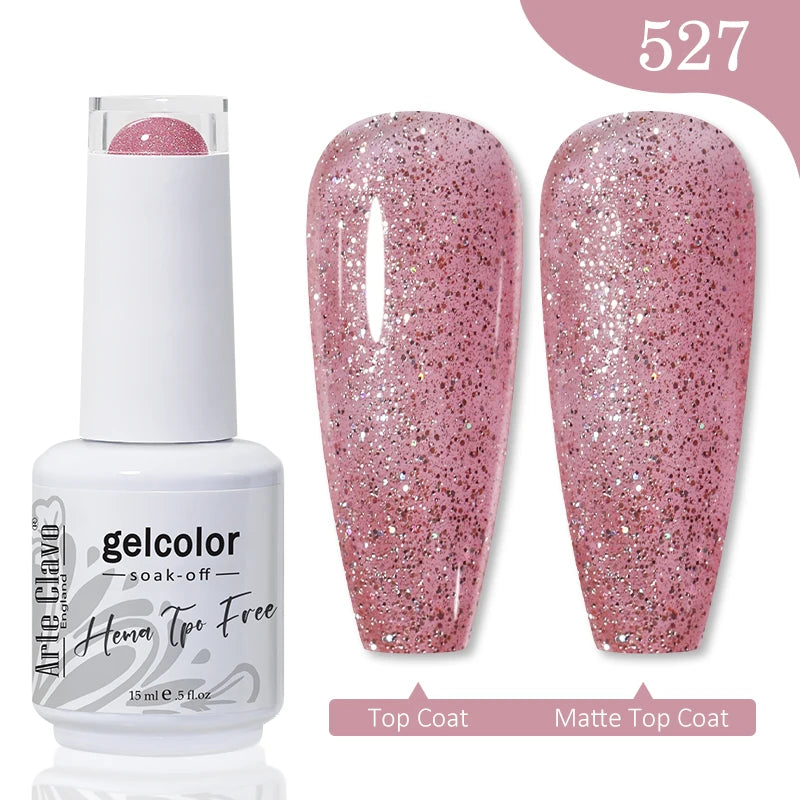 Arte Clavo Crystal Crushed Diamond Pink Blue Gel Nail Polish 2026