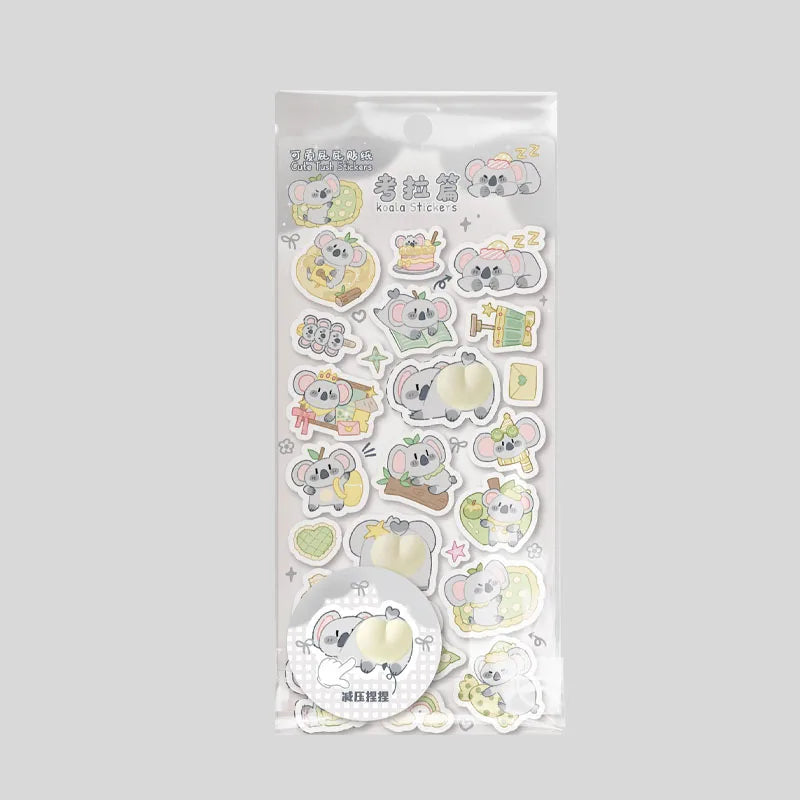 Cute Peach Squishy Foam Stickers, 3D Irregular Animal Puffy Decals for DIY Water Cup & Phone Case Decoration Qme koala