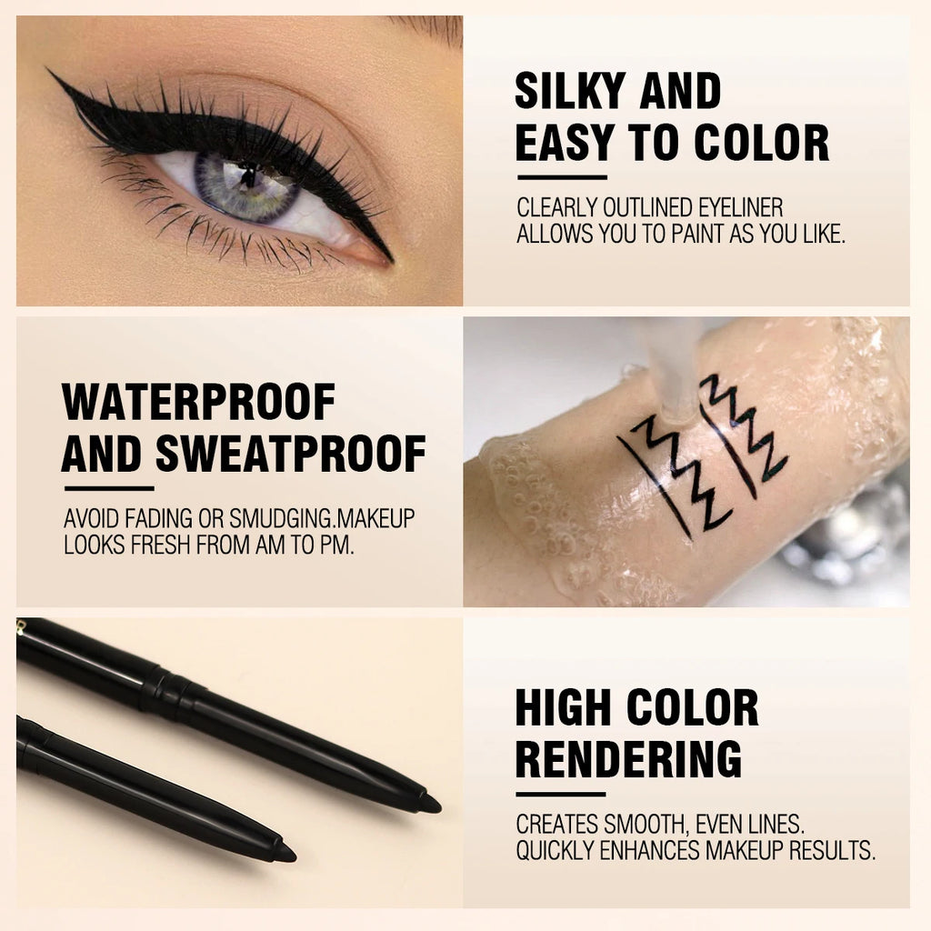 1 Pc Balck Eye Pencil, Natural Enlarge Your Eyes, Long-lasting, Create Perfect Eyeliner, for All Skin Types, Easy To Use Qme