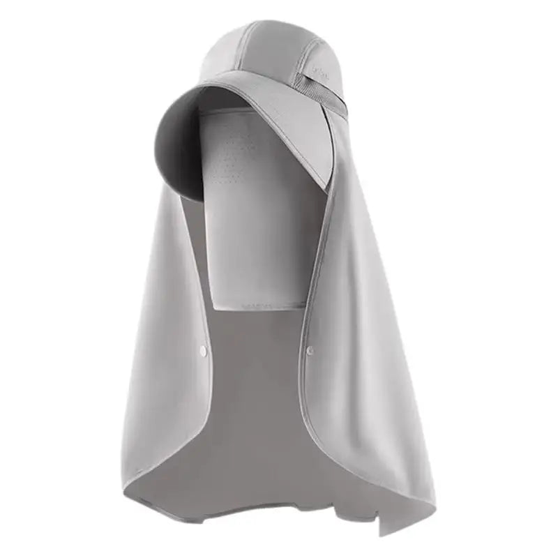Multifunctional All-around Face Mask Sun Protection Hat Shawl Summer Qme Gray one size