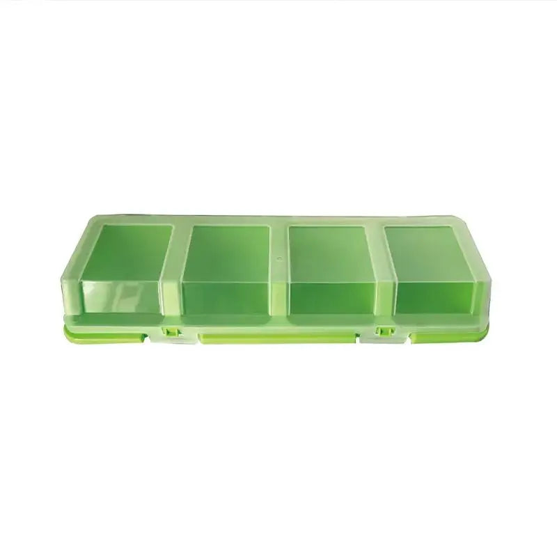 Screw Organizer Box Display Parts Storage 4 Compartments Lid Plastic Qme one size Green