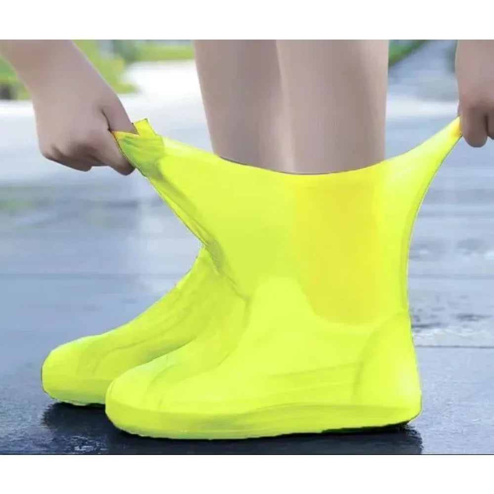 1 Pair Latex Waterproof Shoe Covers Lip-resistant Rubber Rain Boot Qme