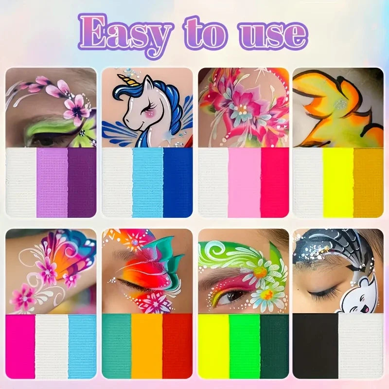 8 Colours Water-soluble Rainbow Palette Children's Face Body Paint Qme