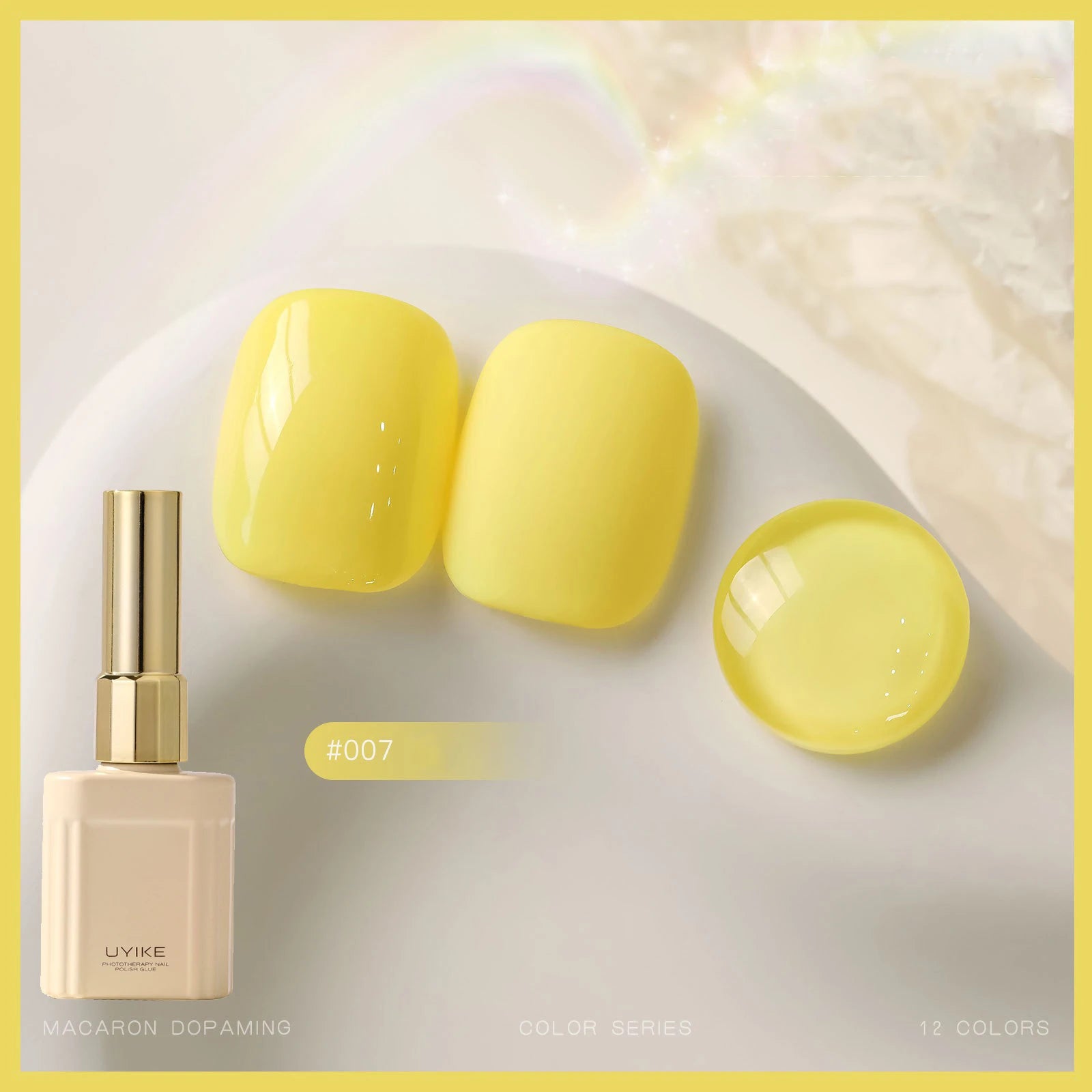 12 Colors Candy Macaron Gel Nail Polish Set, High Saturation Pastel Jelly Gel Polish, Soak Off UV LED Nail Art Manicure Set 15ml Qme 07
