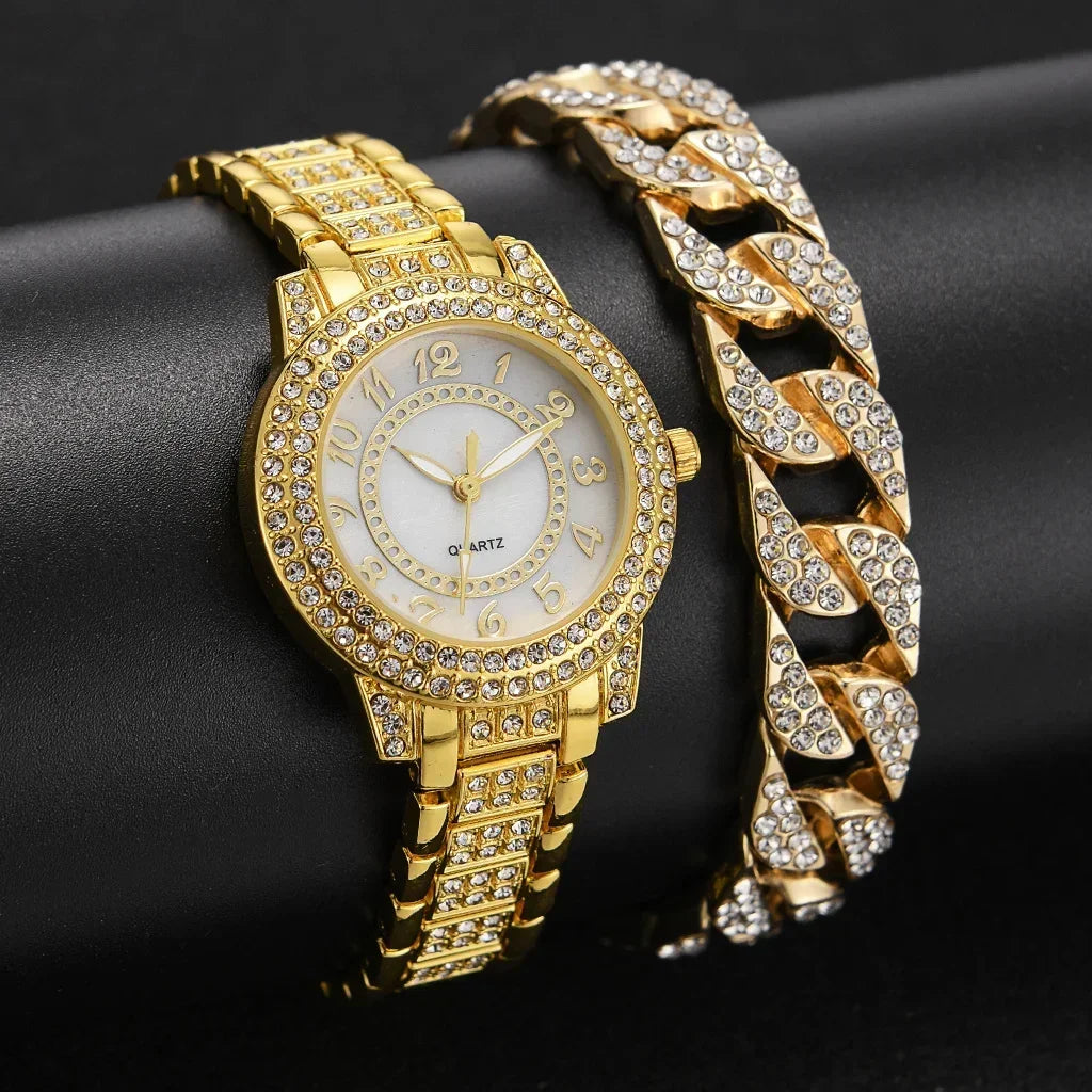 Luxe Vrouwen Horloges Volledige Rhinestone Rose Gold Dames Pols Horloges Vrouwen Armband Horloge Vrouwelijke Relogio Feminino Qme