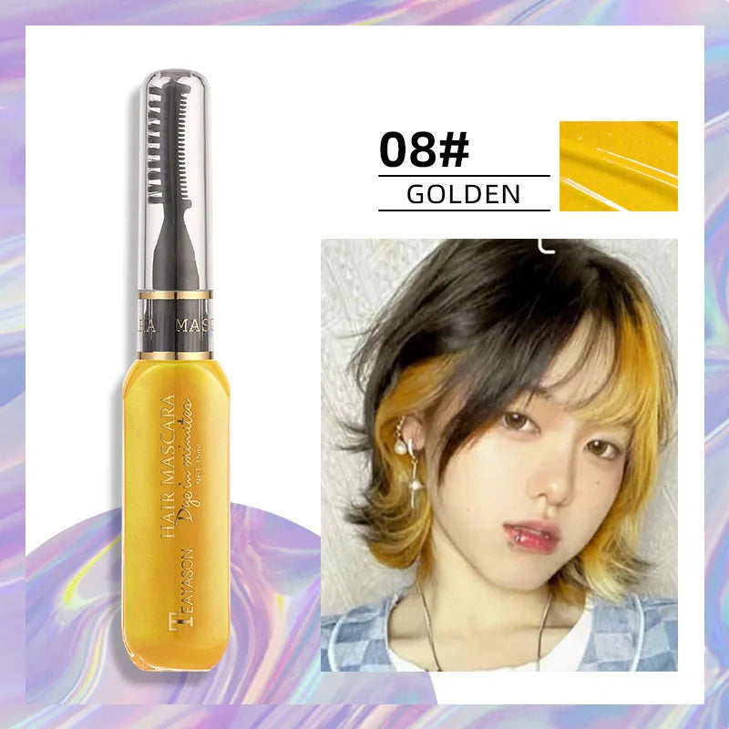 13 Colors One-off Hairs Color Disposable Hair Coloured Mascara Beauty Tool Washable Non-toxic DIY Hair Wax Blue Grey Purple Qme 08