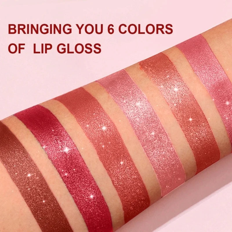 Diamond Pearlescent Lipstick Glitter Shiny Metallic Lipstick Lip Tint Long Lasting Nude Shimmer Shiny Lip Gloss Makeup Qme