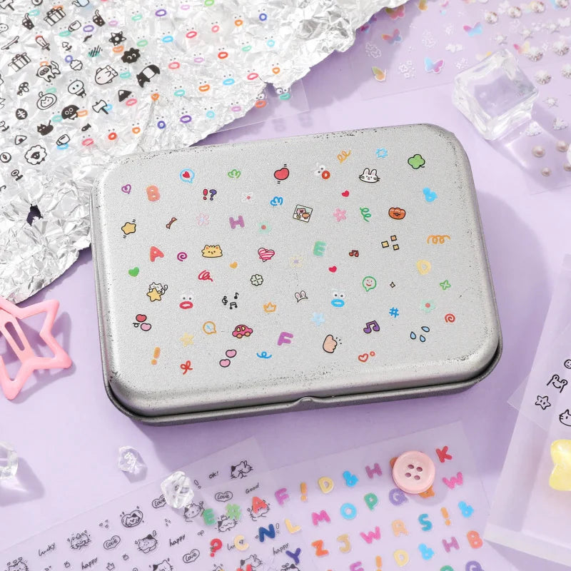 25 Sheets/Book Miniature Die-Cut Nail Sticker Set for DIY Manicure Decoration Scrapbook Mix Multifunctional Craft Supplies Qme