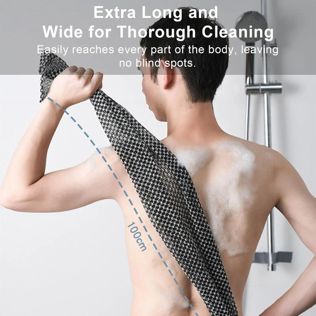 Bath Towels Large 3 100x25cm Double-sided Washcloths Bathroom Back Qme
