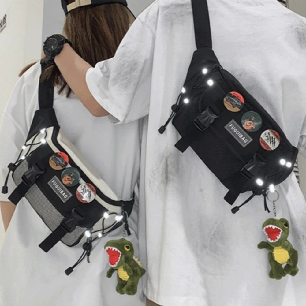 Random Crossbody Bag, Trendy Brand Workwear, Wind-Driven Waist Bag, Large Capacity Chest Bag Qme