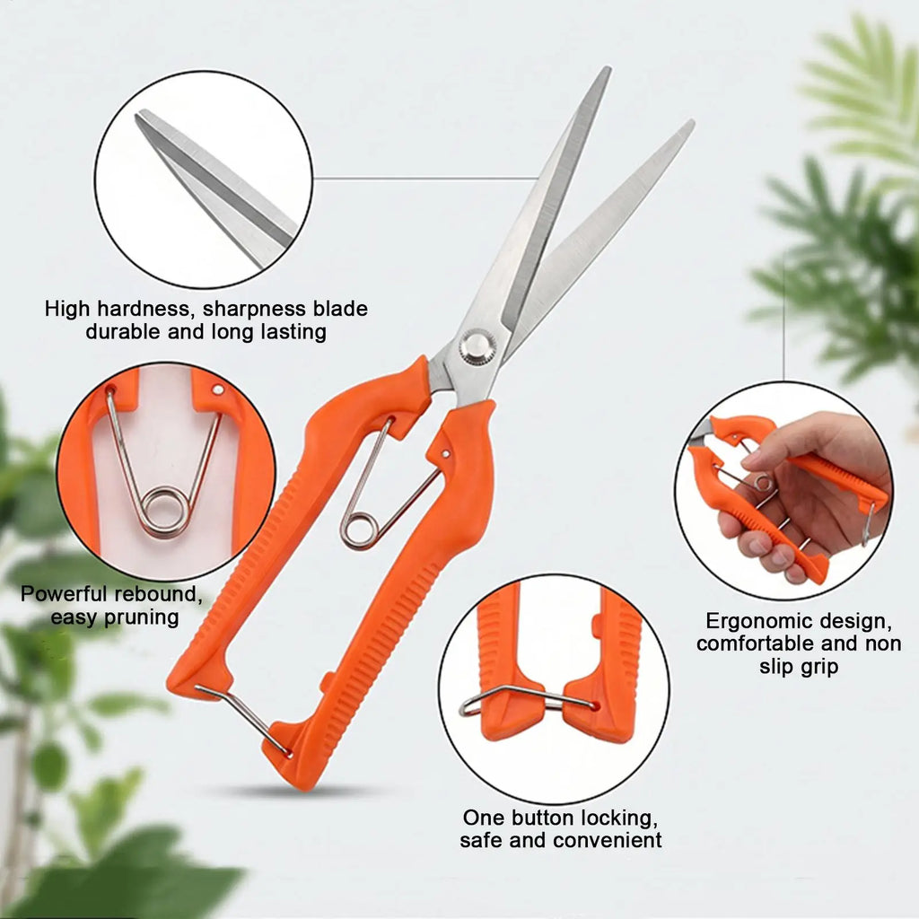 NEW Garden Scissors Rust Resistant Pruning Clippers Tree Trimmer Branch Cutter for Fruit Flower Picking Thinning Root Lawn Hedge Qme