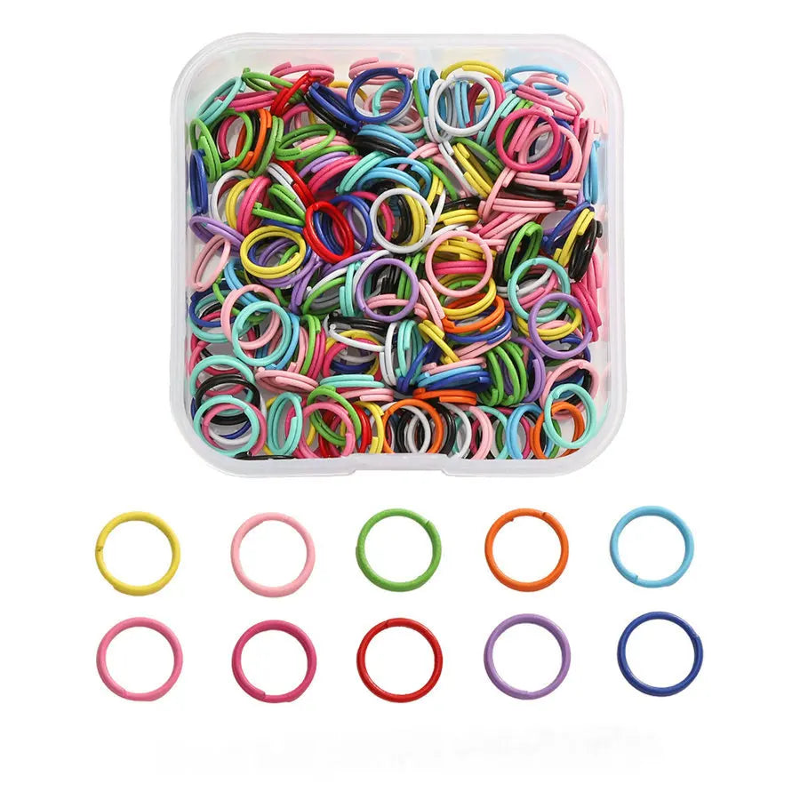 Colored DIY Jewelry Accessories Set Bead Keychain Open Jump Rings Lobster Clasp Hooks Small Screw Eye Pins for Jewelry Making Qme