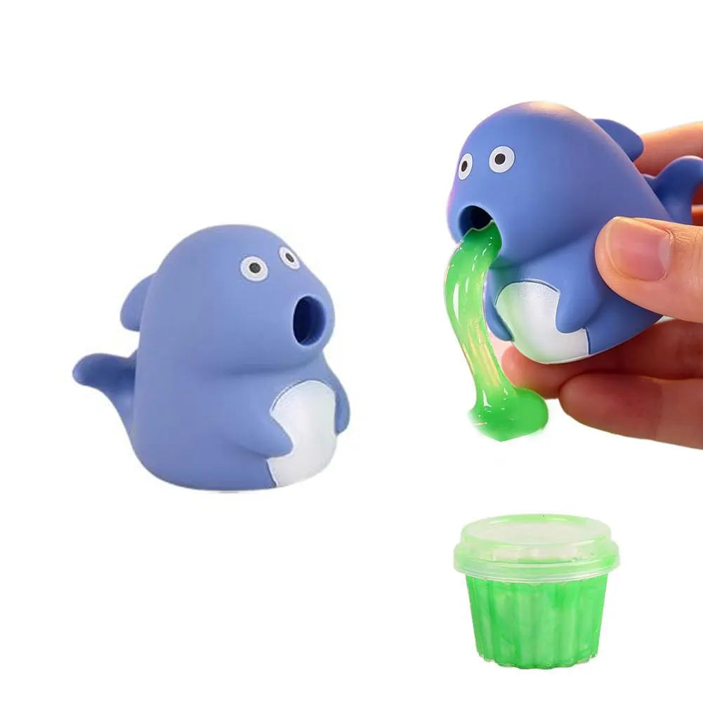 Animal Slime Squeeze Toy Puking Sucking Stress Relief Reusable Qme A Dinosaur