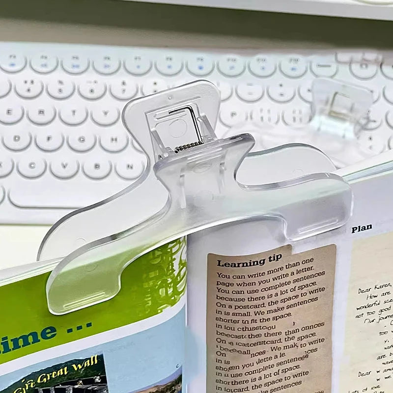 Simple Reading Aid Fixed Book Holder Transparent Plastic Clip Qme