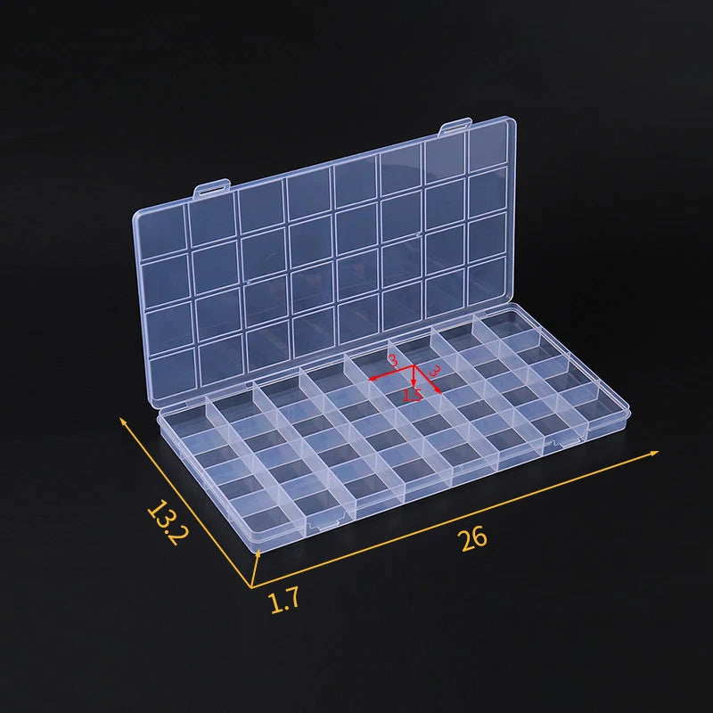 Earring Bead Screw Holder Case Display Organizer Container 32 Grid Qme one size