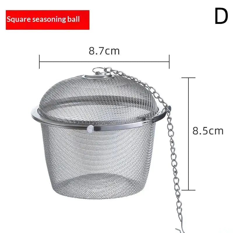 Tea Coffee Stew Spice Soup Herbal Sieve Infuser Reusable Stainless Qme D