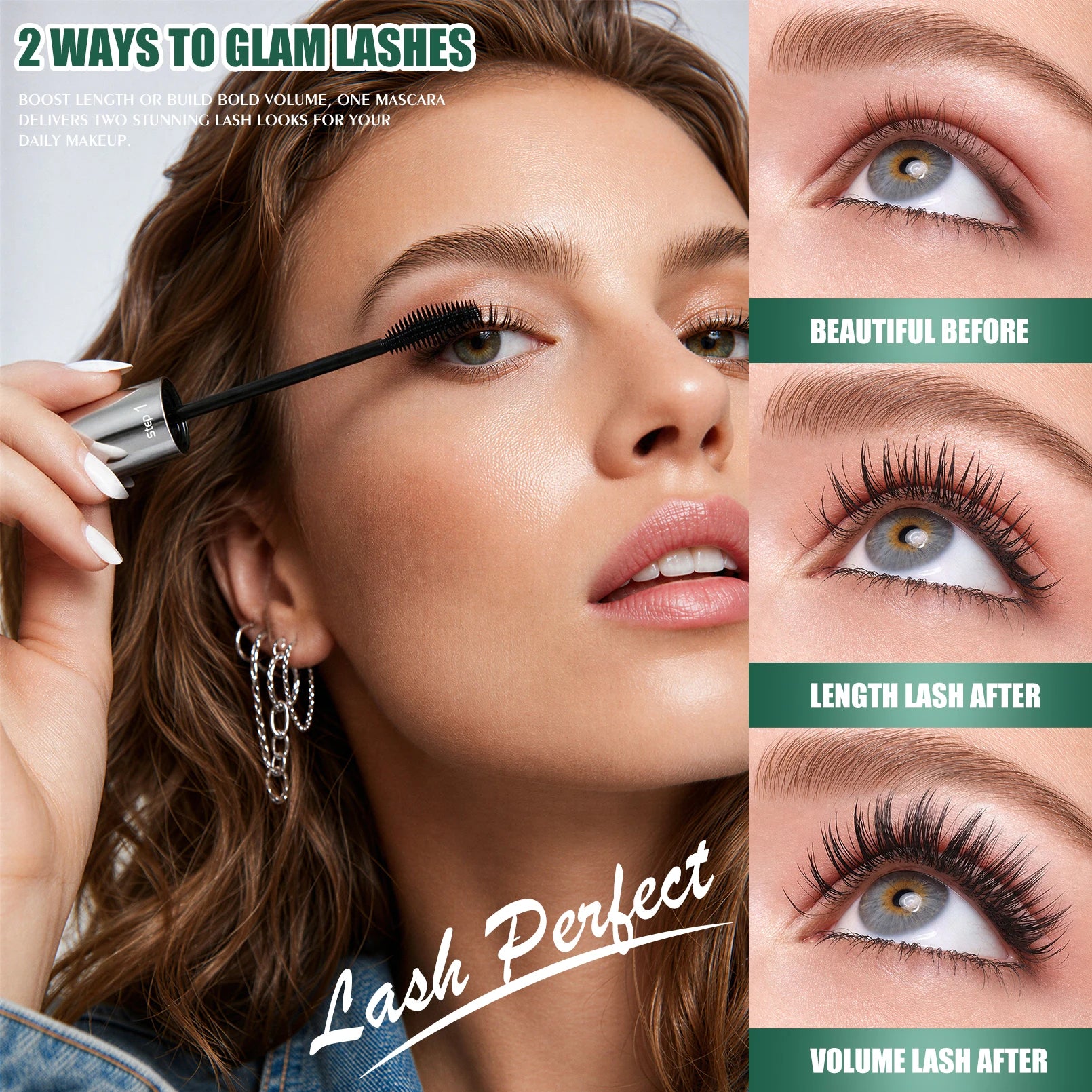 4D Black Mascara Thickening Lengthening Curling Waterproof Sweatproof Mascara For Beginners Qme