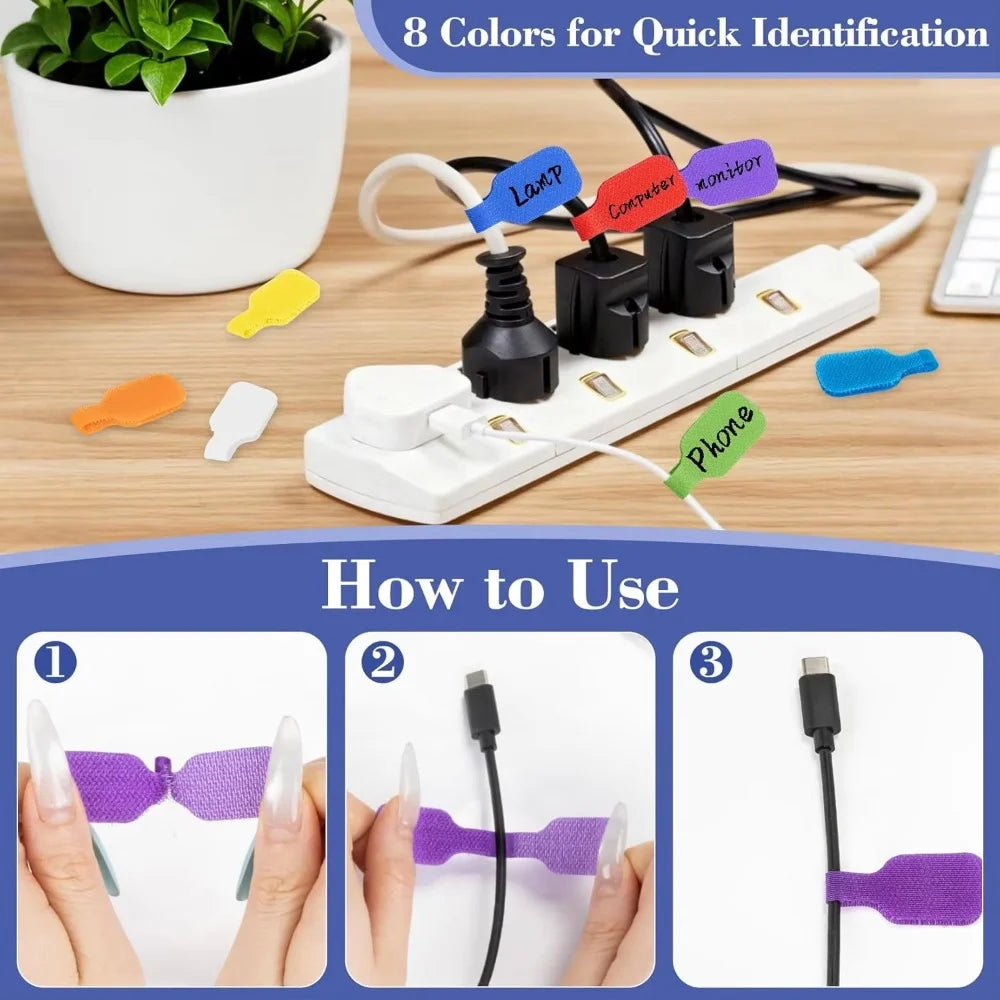 Colored Label Cable-Ties Durable Wiring Accessory Wire Sorting Marking Tool for Indoor Home Circuit Arrangement Qme