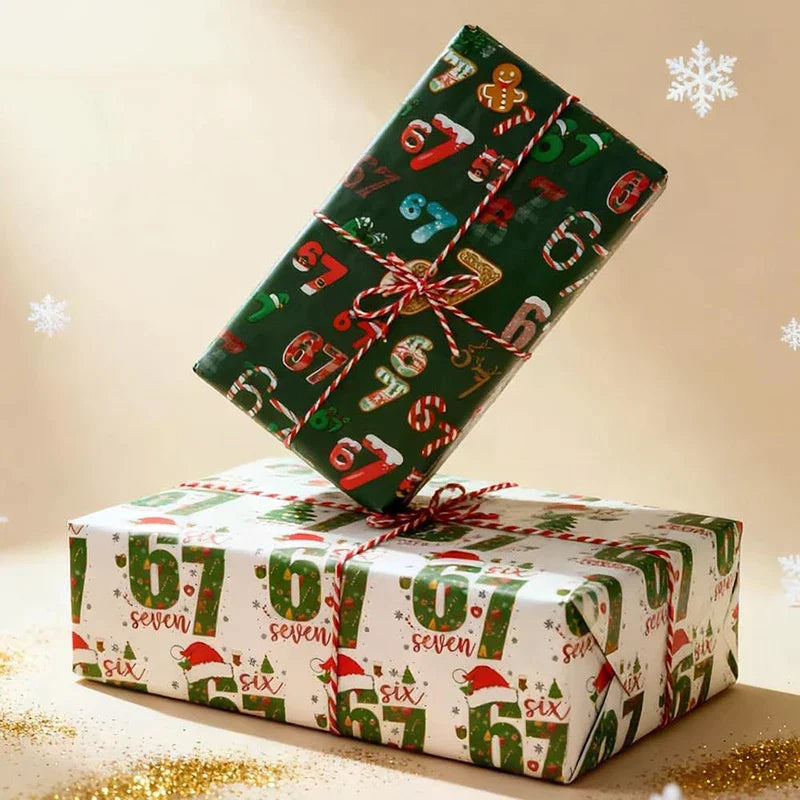 67 Christmas Wrapping Paper, 6 7 Wrapping Paper, 67 Funny Christmas Gift Wrap For Kids, Santa 67 Qme