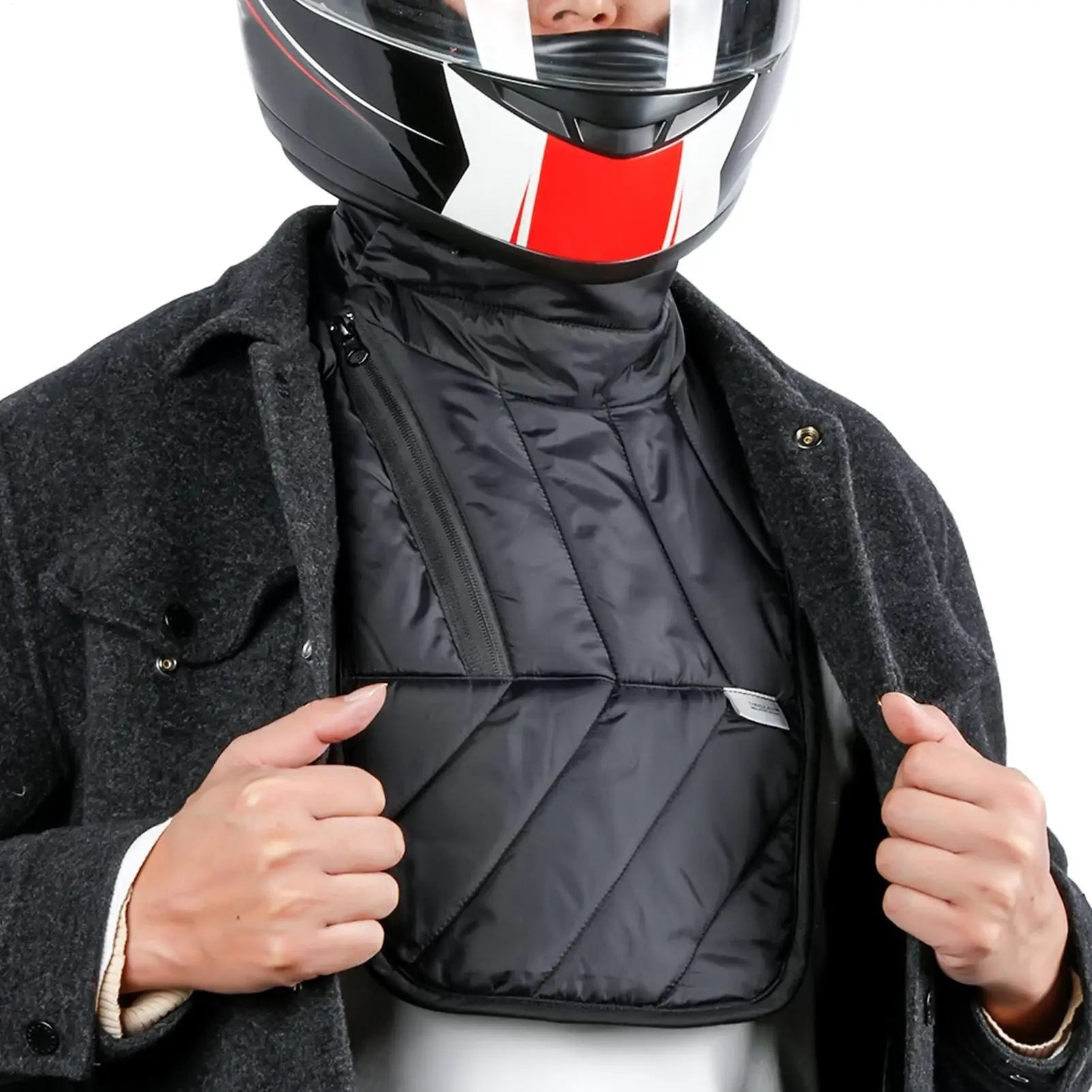 Motorcycle Neck Guard Black Windproof Neck Warmer Thermal Neck Guard Heated for Winter Outdoor Activities Warm Winter Gear Qme