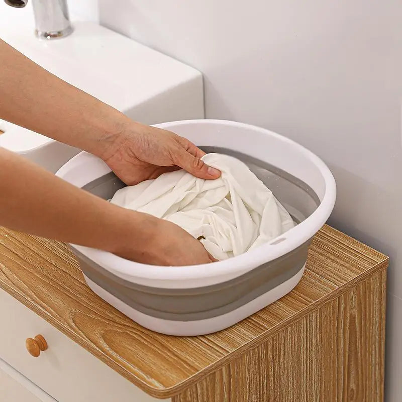 Home Clean Large Foldable Portable Plastic Compression Washbasin, Suitable For Home, Travel Laundry, Washing Vegetables Qme