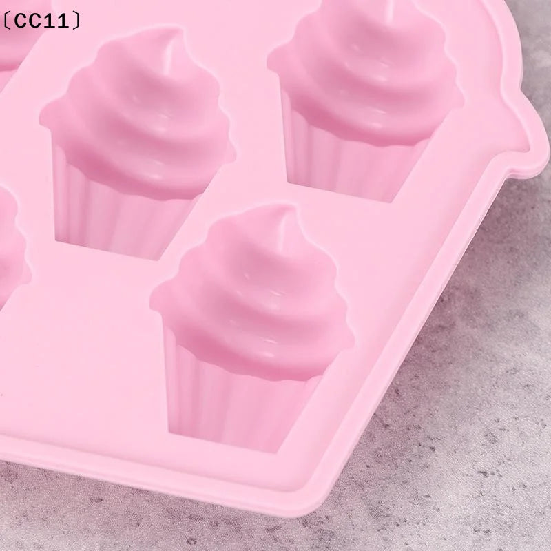 6 Cavity Food Grade Silicone Cupcake Molds Non Stick Surface Home Qme
