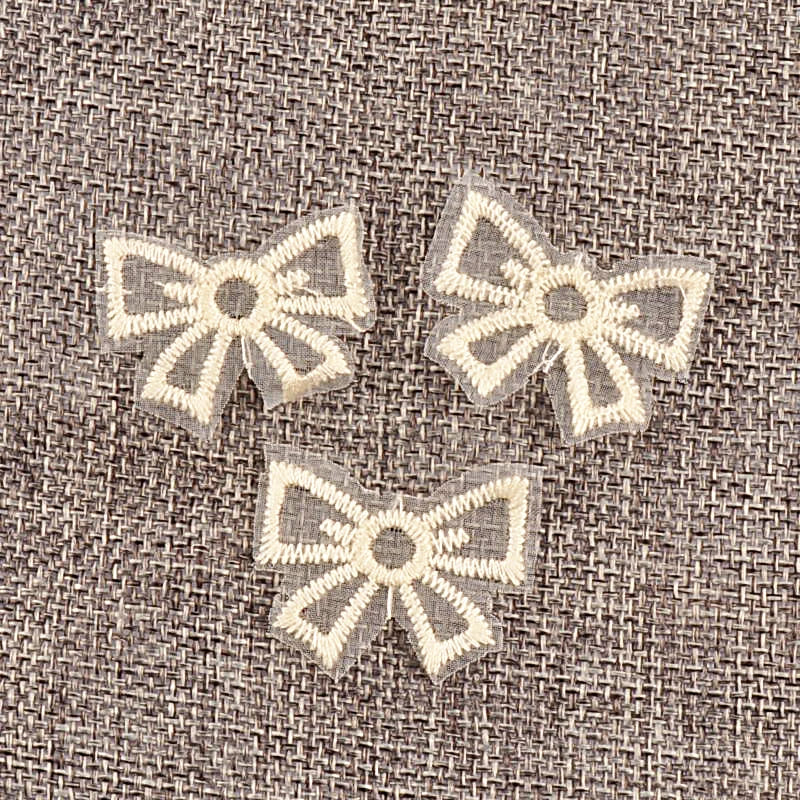 20pcs 21-55mm Mix Lace Bow Shape Appliques For DIY Clothing Bag Decoration Sewing Accessory Exquisite Patch Without Gum cp4186 Qme 20pcs 3.4x2.7cm