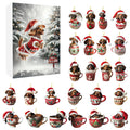 24 Days Christmas Countdown Calendar W/Dachshunds Figure Ornaments Xmas Advent Calendar Xmas Gifts for Dog Lover Qme B One Size