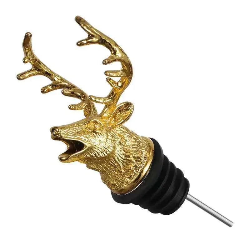 Bottle Nozzle Pourer Oil/mouth with Bottle Stopper Cork Wine Bottle Red Dry Pot Plug Olive Dispenser Kitchen Tools Bar Decor Qme Gold 1PCS