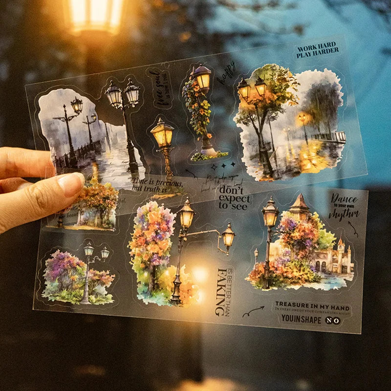Galaxy Night Die-Cut Sticker Book 18 Sheets/Bag Scrapbook DIY Stationery Journaling Supplies Phone Case Notebook Decoration Qme