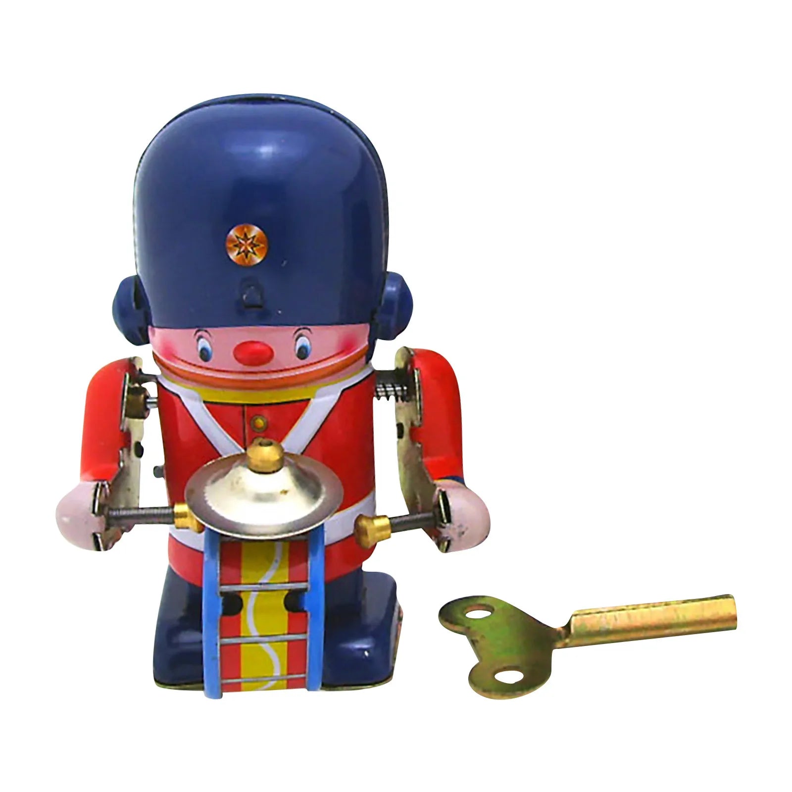 Tinplate Clockwork Toy Walking Drummer Soldier Retro Easter Vintage Wind- Up Toy Kids Novelty Metal Tin Supplies Home Decoration Qme