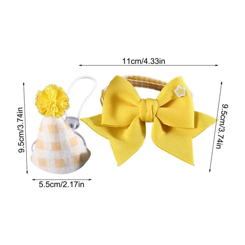 Birthday Hat Cat Dog Collar Hats Cute Pet Headwear Adjustable Bow Tie Qme