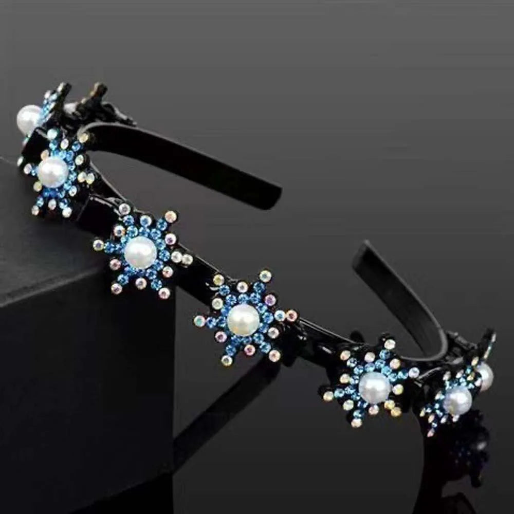 Elegant Hair Bands Clips Sweet Snowflake Star Women Pearl Hoop Qme Style 7