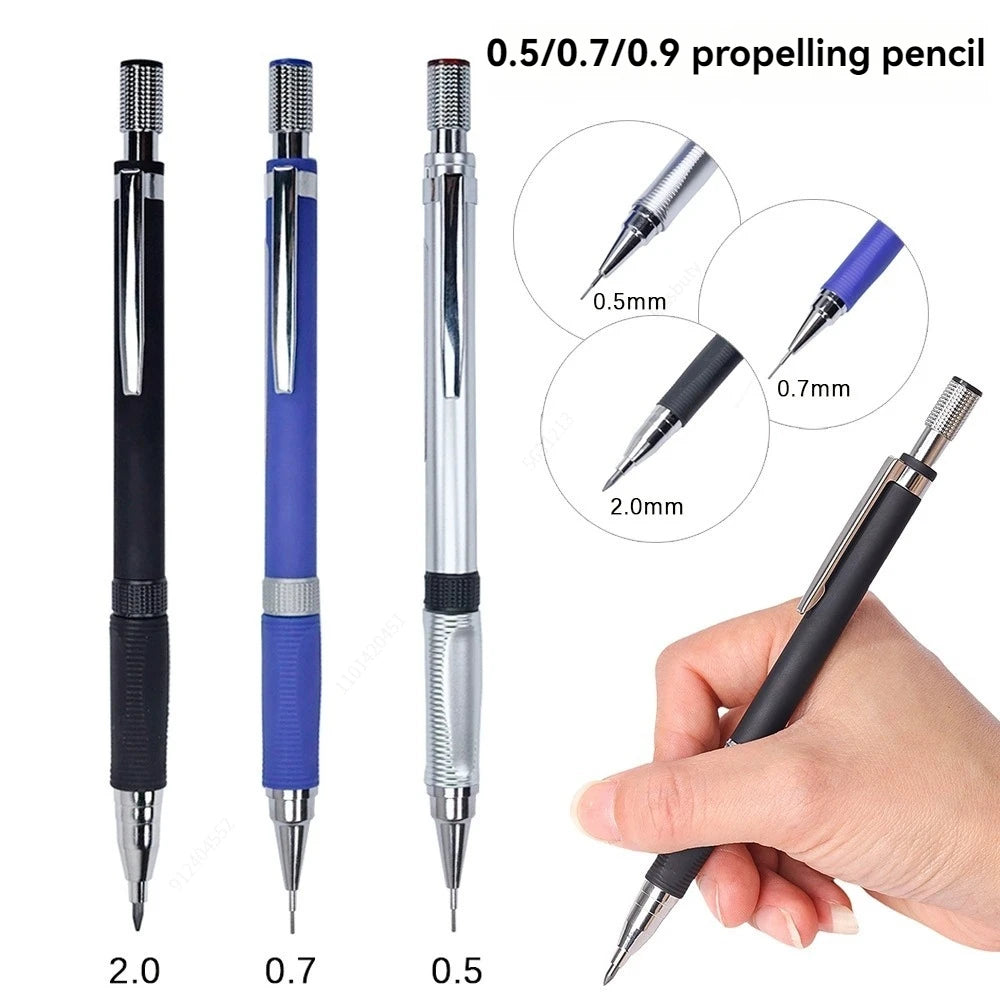 Mechanical Pencil Set With Refills Lead and Eraser,0.5/0.7/2.0mm Drafting,Sketch,Architecture Pencils,Back to School Supplie Qme