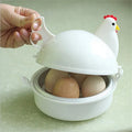 Lovely Chicken Shaped Egg Boiler Steamer 4 Eggs 1Egg Microwave Cooker Qme L