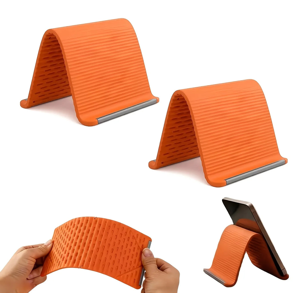 Flexible Bendable Silicone Phone Tablet Stand Multi-Angle Adjustable Portable Soft Rubber Cell Phone Holder Universal Desktop Qme