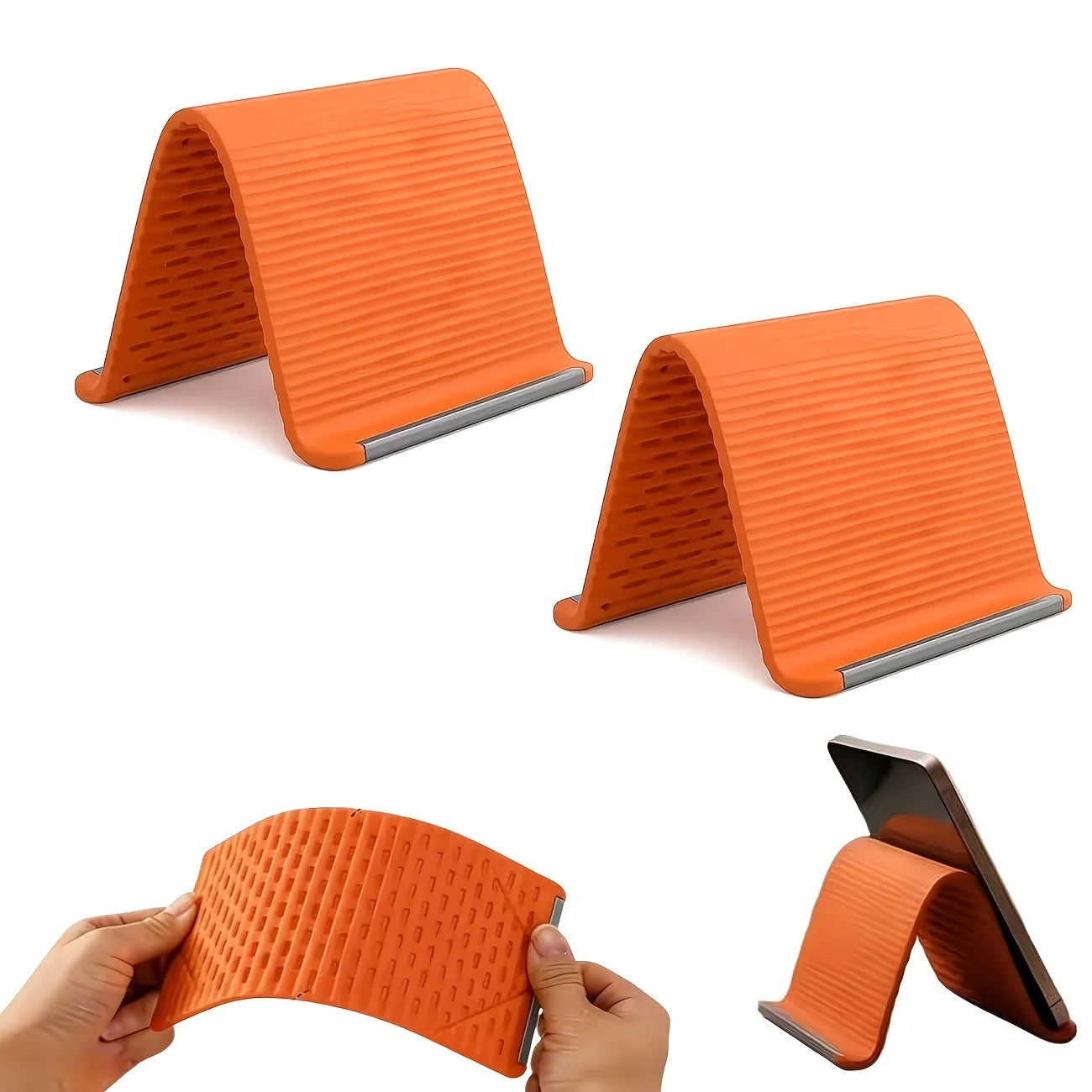 Flexible Bendable Silicone Phone Tablet Stand Multi-Angle Adjustable Portable Soft Rubber Cell Phone Holder Universal Desktop Qme
