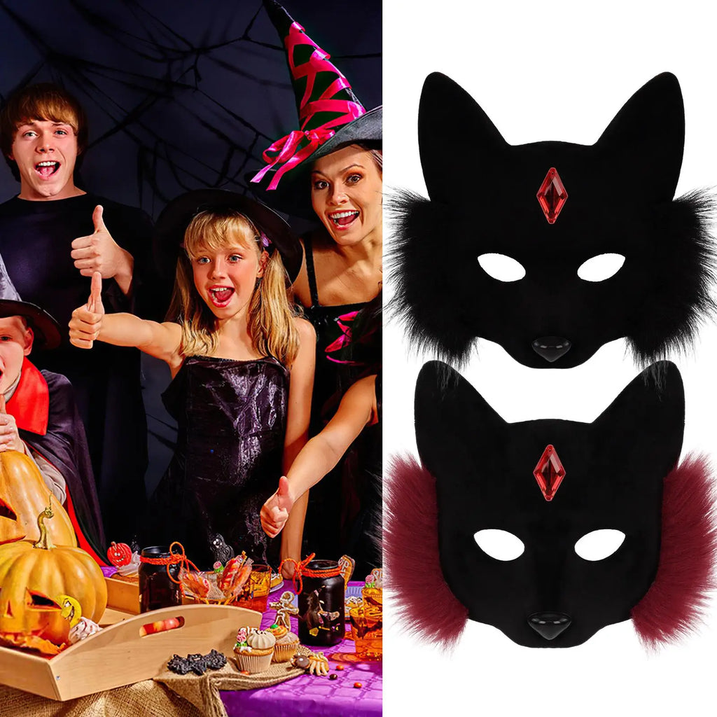 Cosplay Face Cover Realistic Headwear Canine Half Props Adults Kids Qme