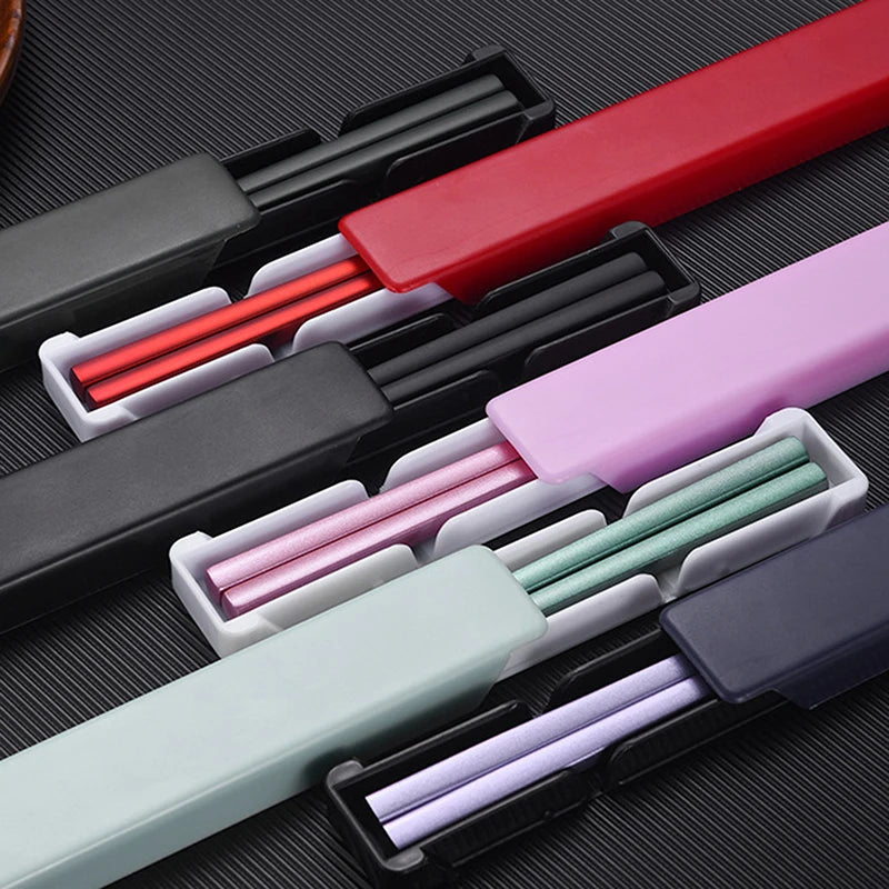 Portable Non-slip Chopsticks Storage Box Holder 304 Stainless Steel Qme