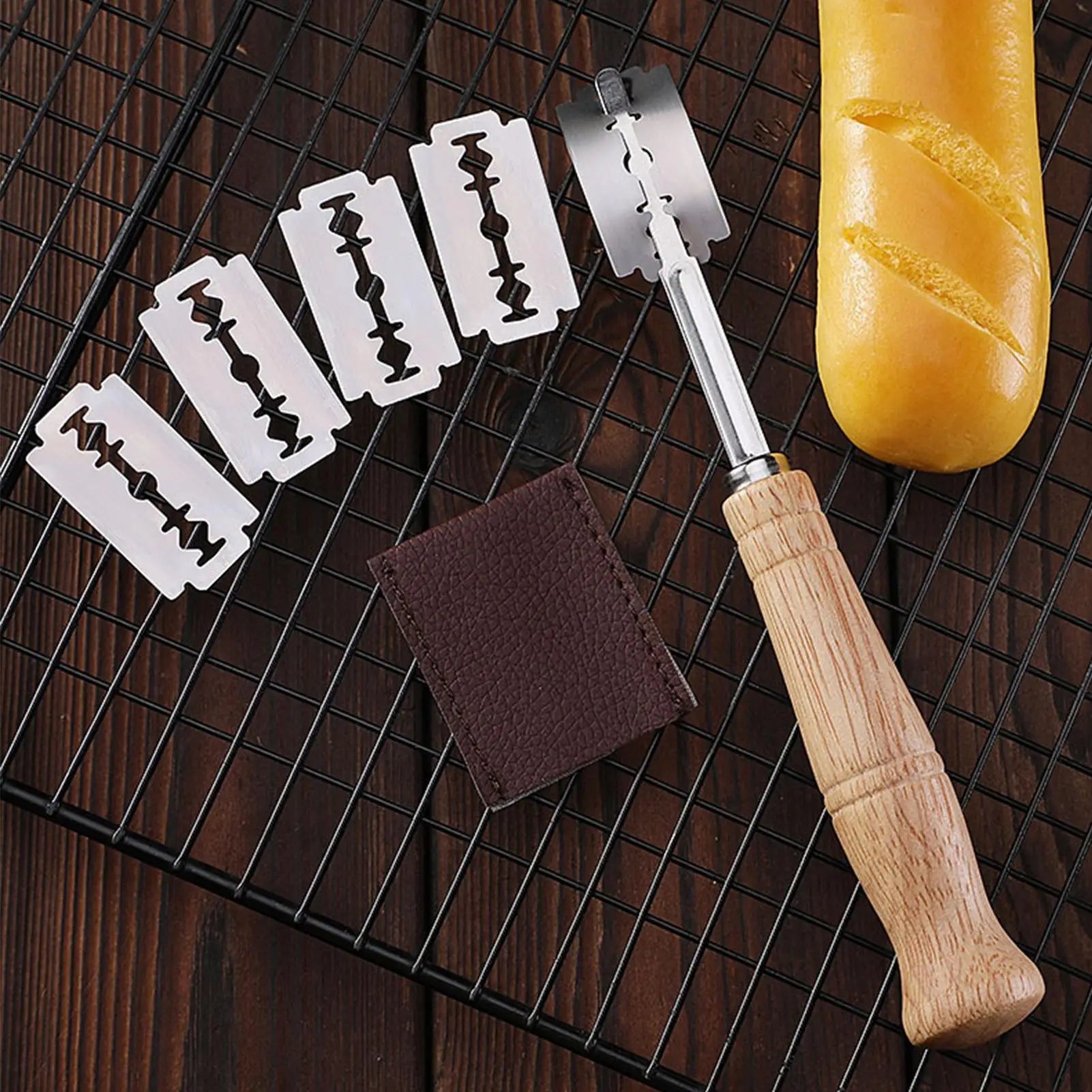 Stainless Steel Bread Lame Bread Knives and Dough Scoring Tool Lame Slashing Tools Bread Scorer Tool with Replaceable Cutters Qme